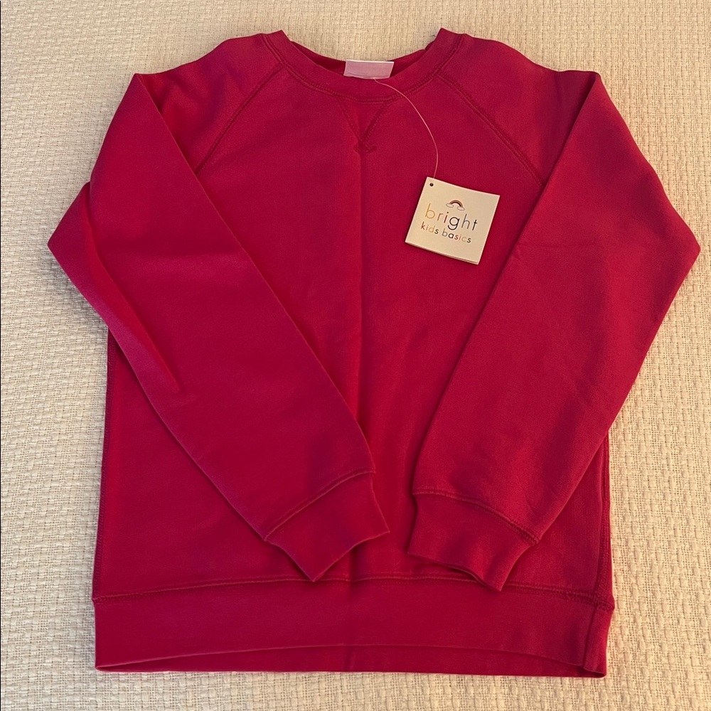 BNWT Girls Hanna Andersson Vibrant Pink Pullover Size 8